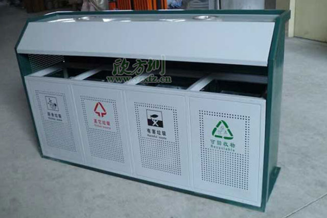 孝感推廣鋼板四分類垃圾箱 引導垃圾分類投放