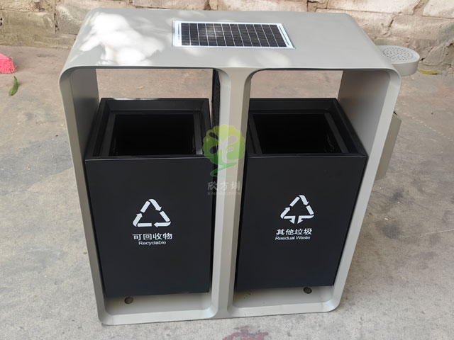 太陽能滅蚊燈垃圾桶智慧城市戶外滅蚊不銹鋼果皮箱